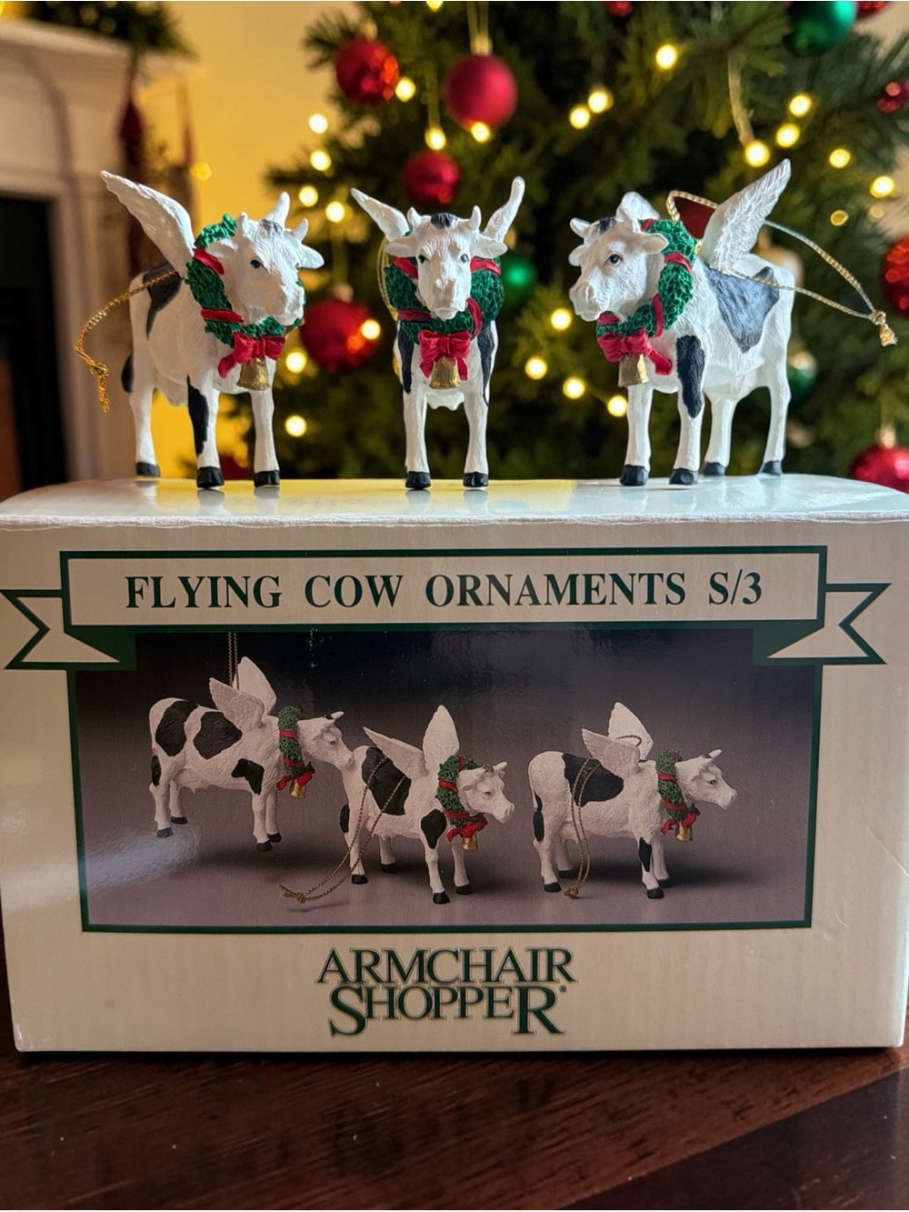 Armchair Shopper Flying Cows Ornaments Set Of 3